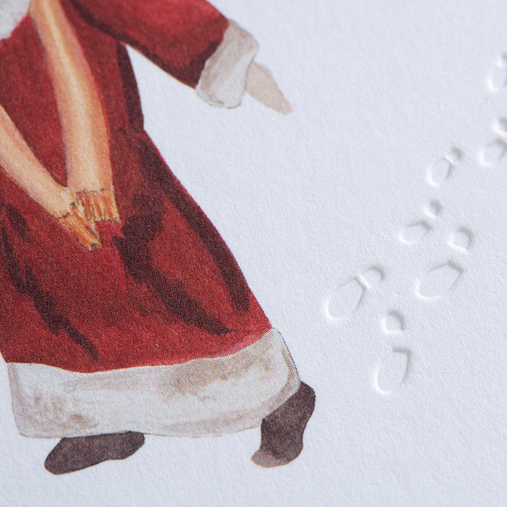 Winter card Traces in the snow - Santa Claus