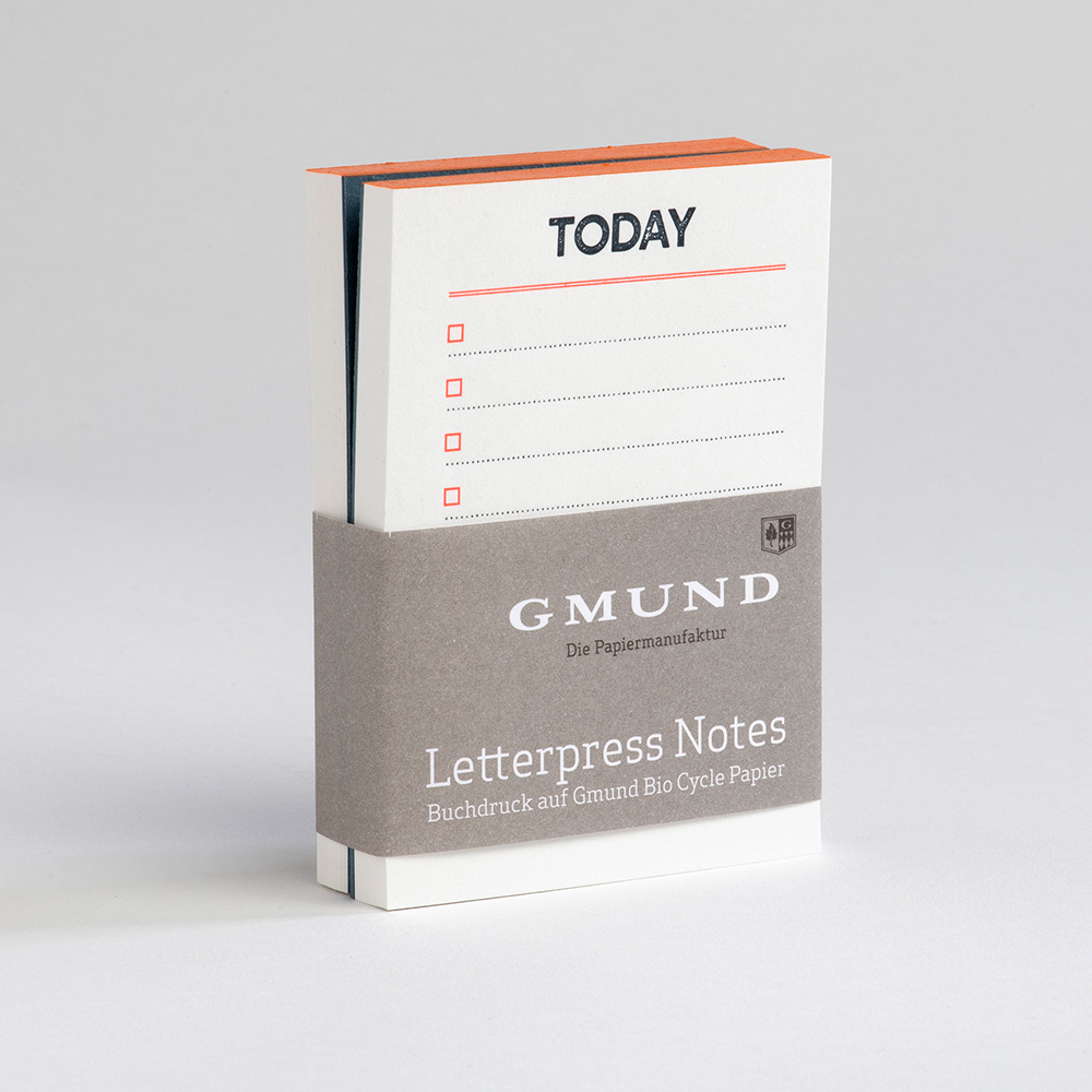 Gmund Letterpress Notes Set - Neon orange/blue