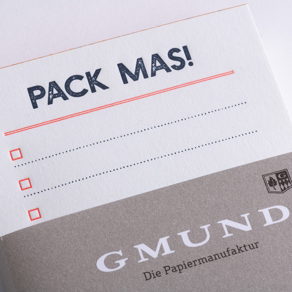 Gmund Letterpress Notes Set - Bavaria Edition - Neon orange/blue