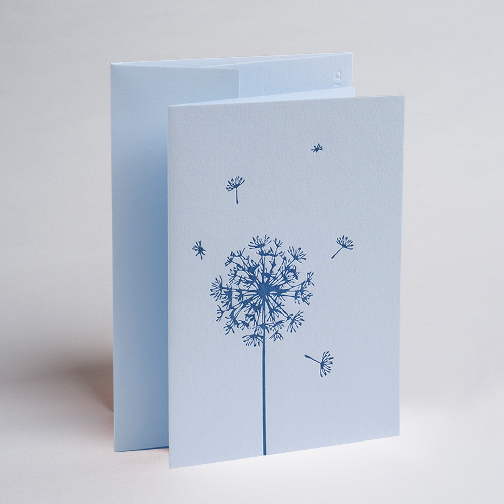 Greeting Card - dandelion - blue