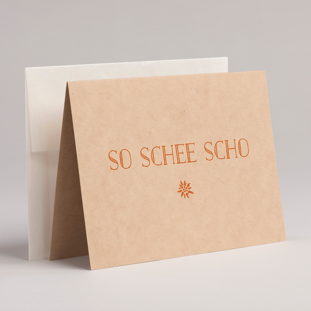 Greeting card Bavaria - So schee scho