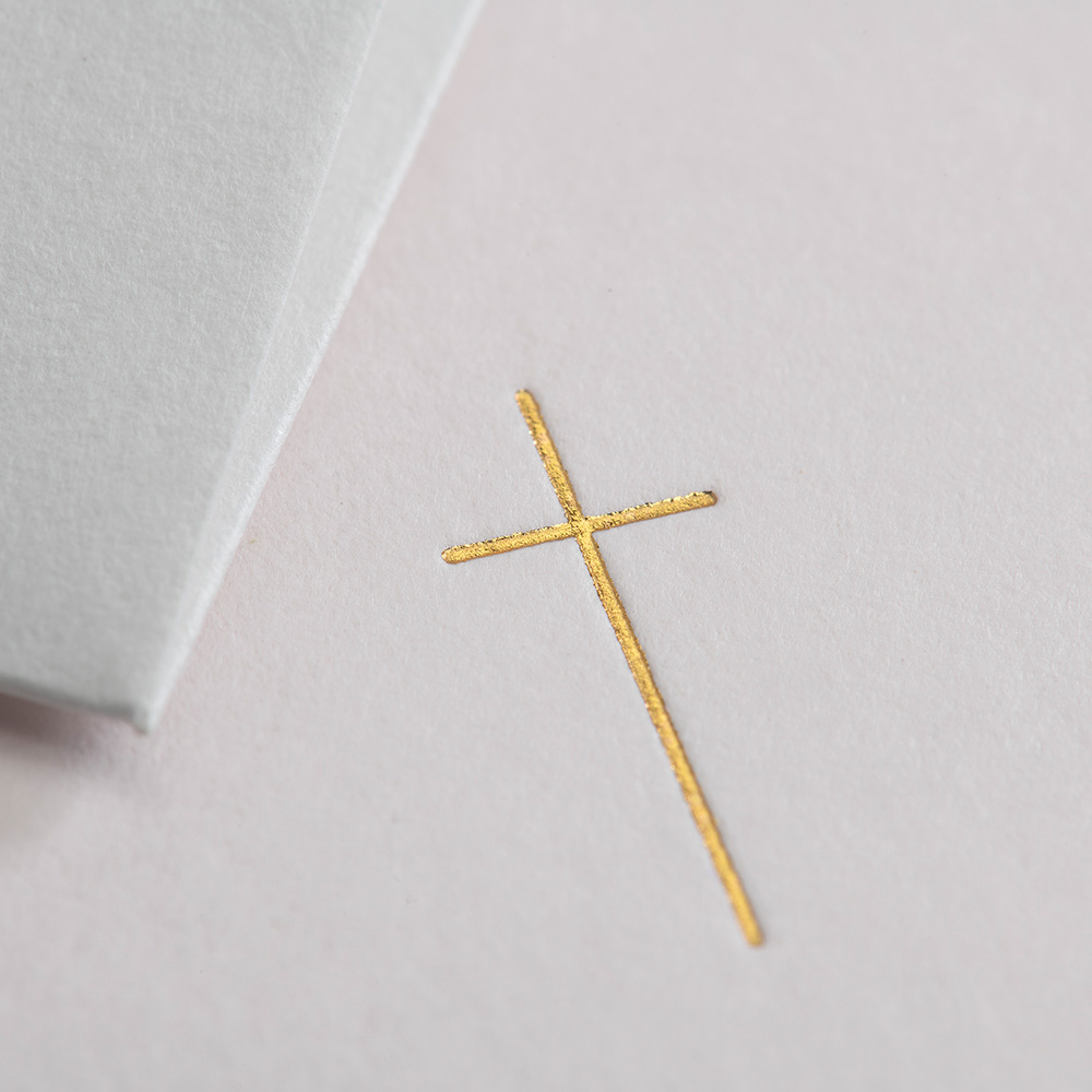 Greeting card Religious occasions - Kreuz - gold