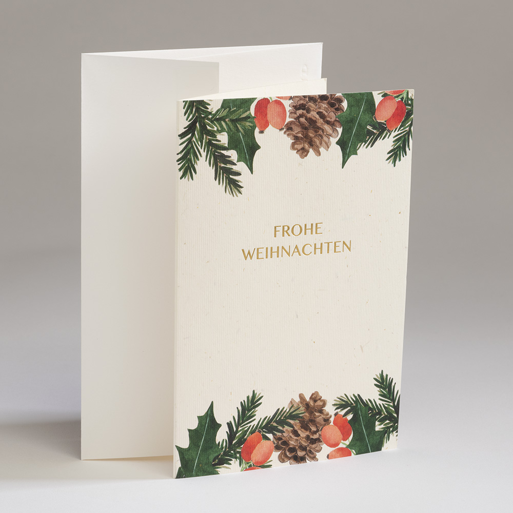 Weihnachtskarte Christmas Mood - Frohe Weihnachten - Stroh Papier
