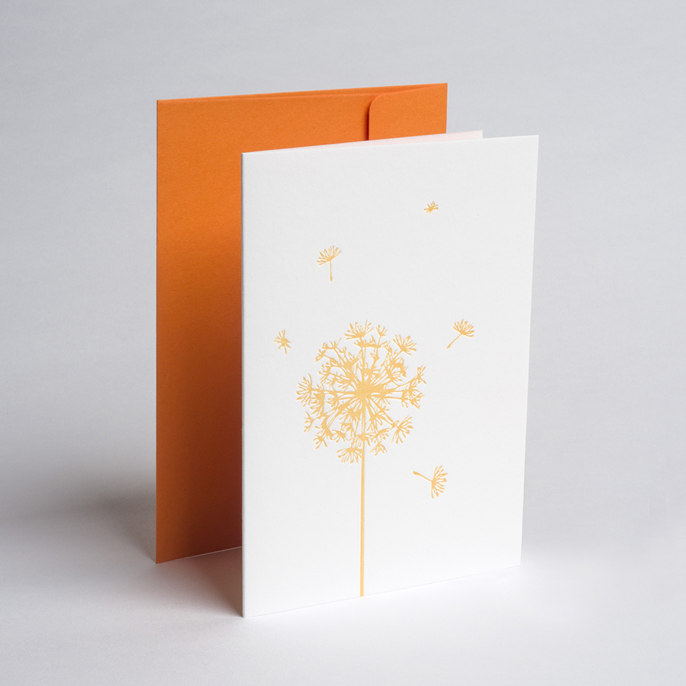 Greeting Card - Pusteblume - orange