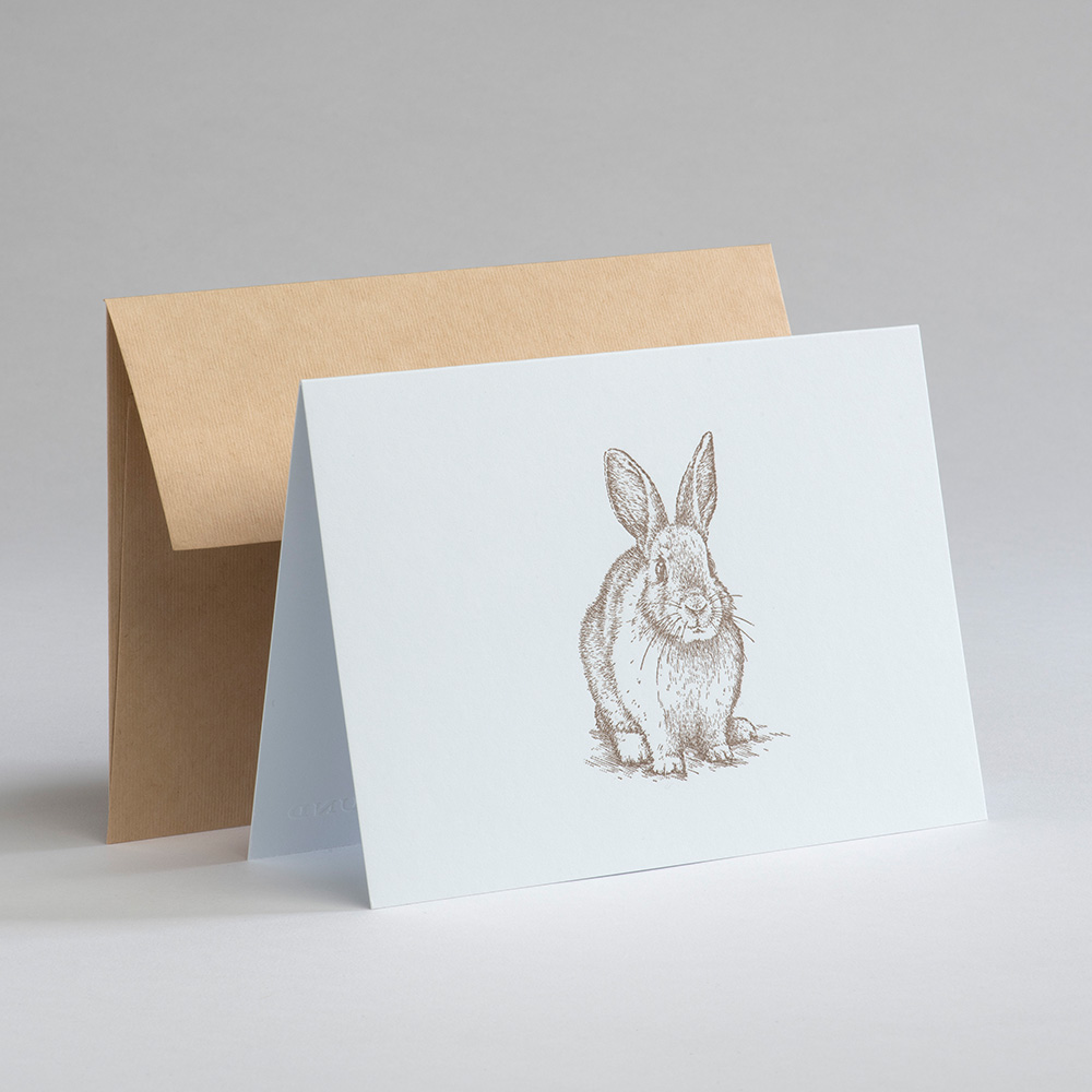 Greeting card Easter - Hase - grau