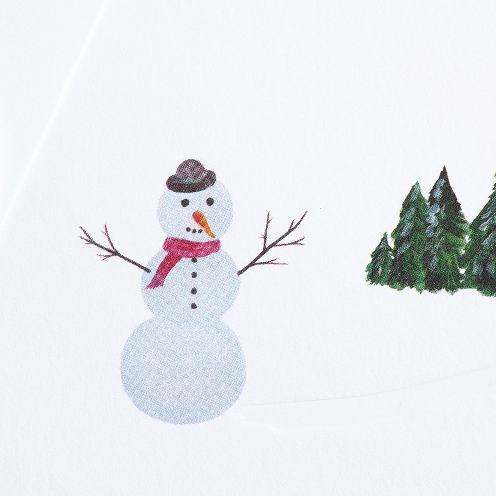 Winter card Traces in the snow - Schneemann