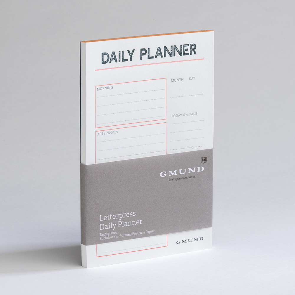 Letterpress Daily Planner - Neon orange/blue
