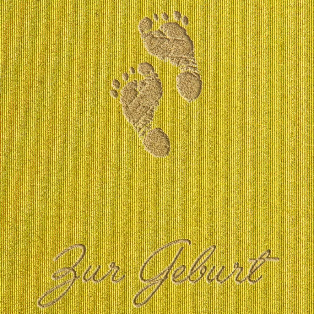 Greeting card Birth - Füßchen - Lime metallic