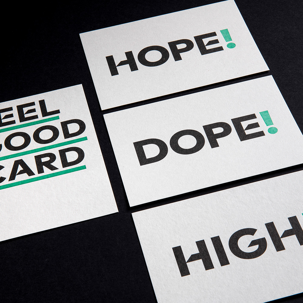 Postcard Hemp - HOPE, DOPE, HIGH, FEEL GOOD