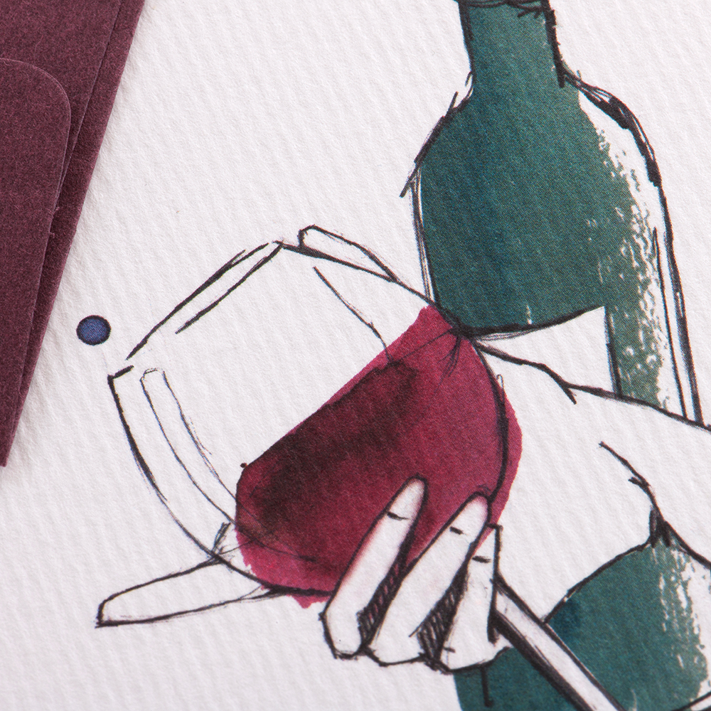 Greeting Card Illustration - Bottle of wine