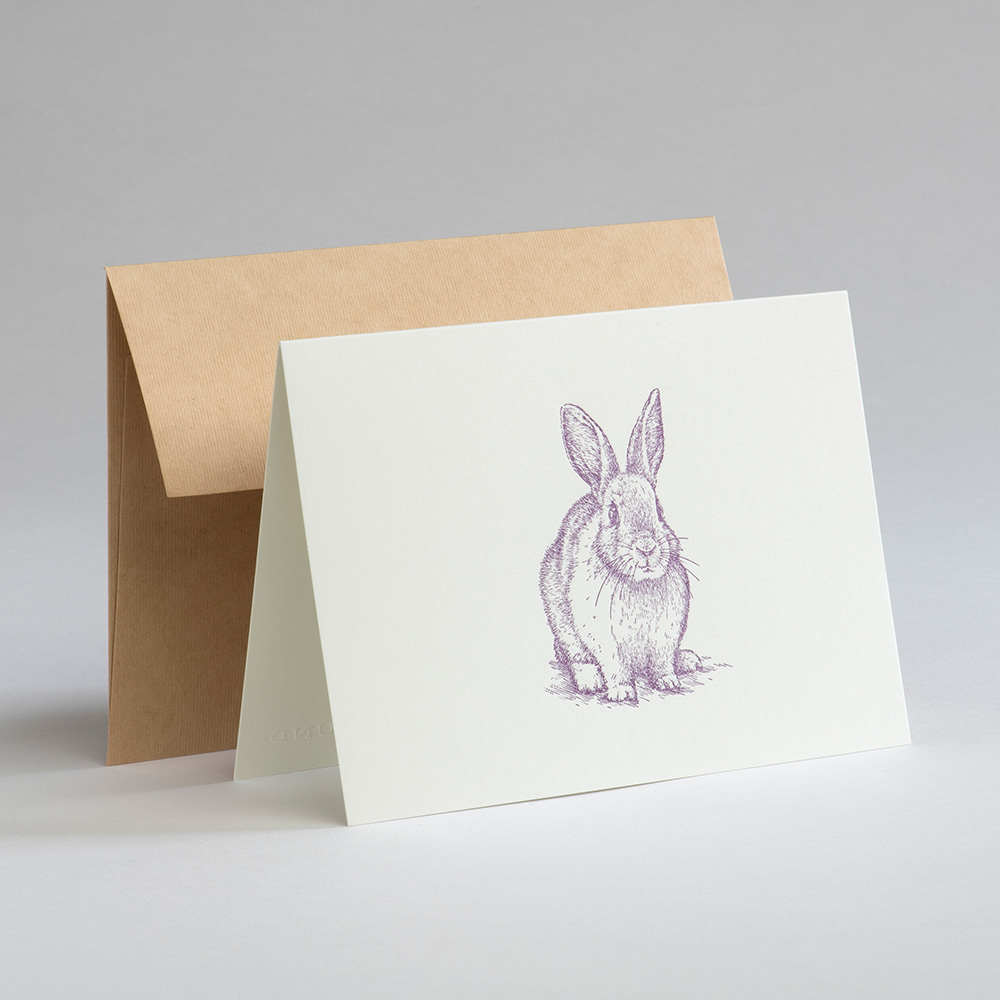 Greeting card Easter - Hase - violett