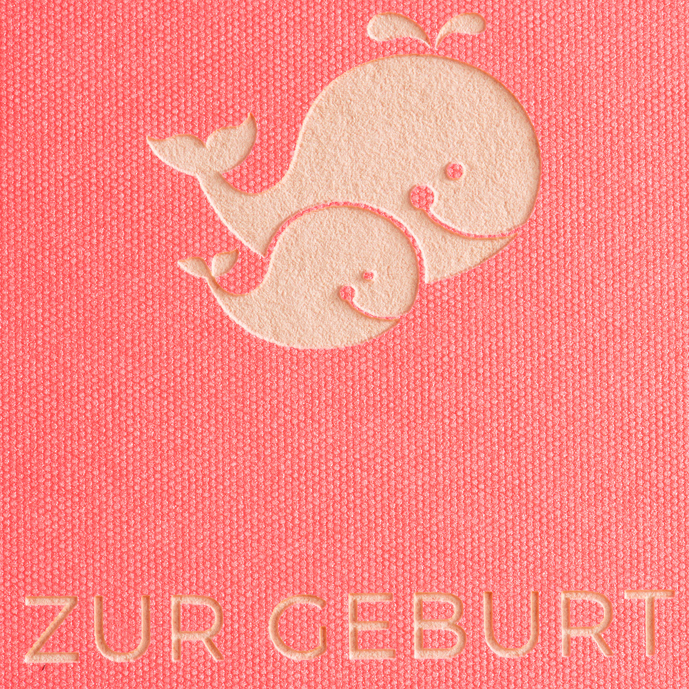 Greeting card Birth - Wal - Pink metallic