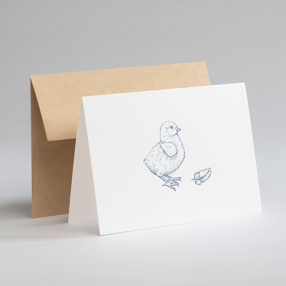 Greeting card Easter - Chick - blue