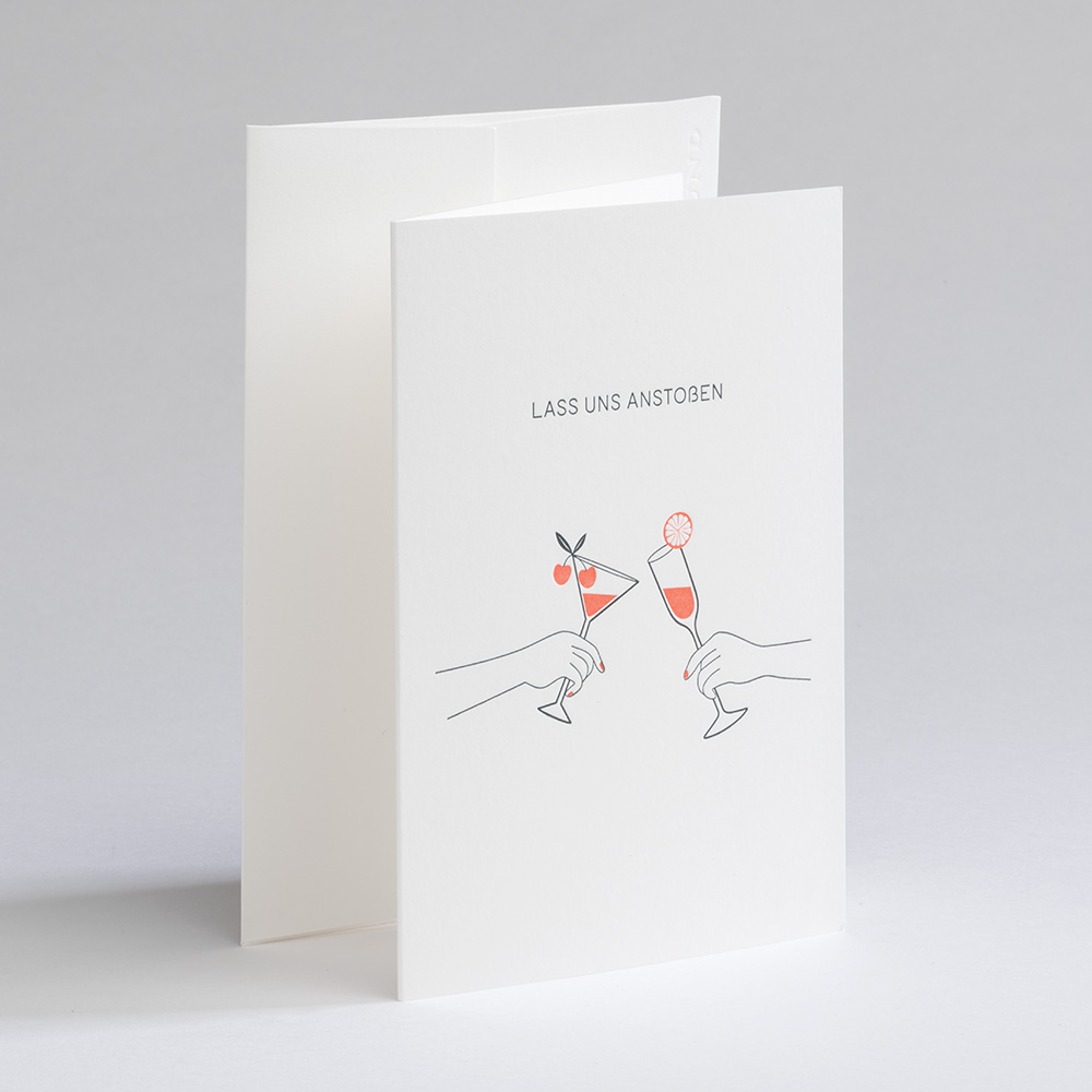 Greeting Card Letterpress² - Lass uns Anstoßen