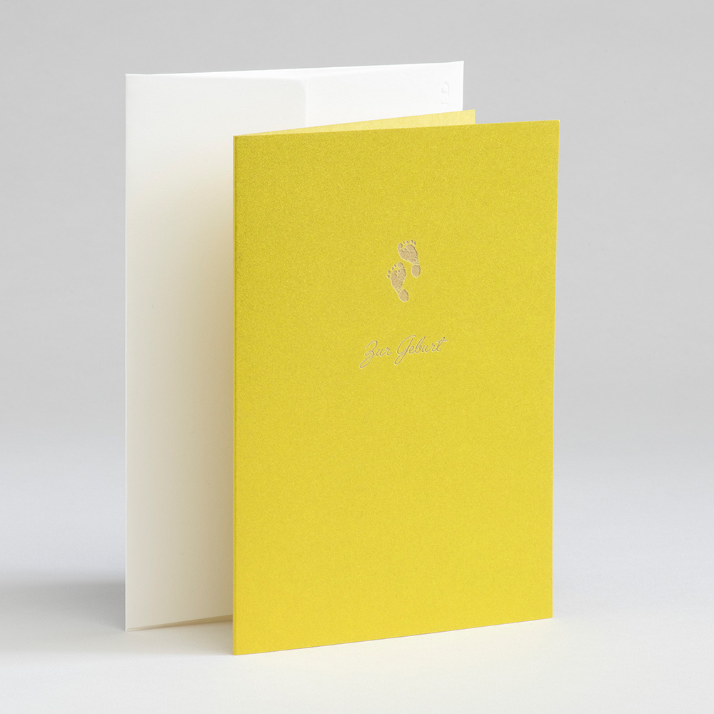 Greeting card Birth - Füßchen - Lime metallic