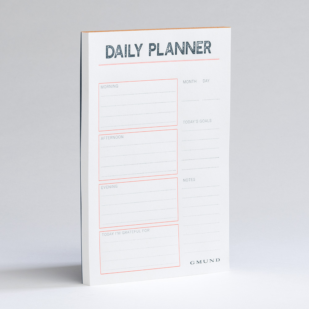 Letterpress Daily Planner - Neon orange/blue