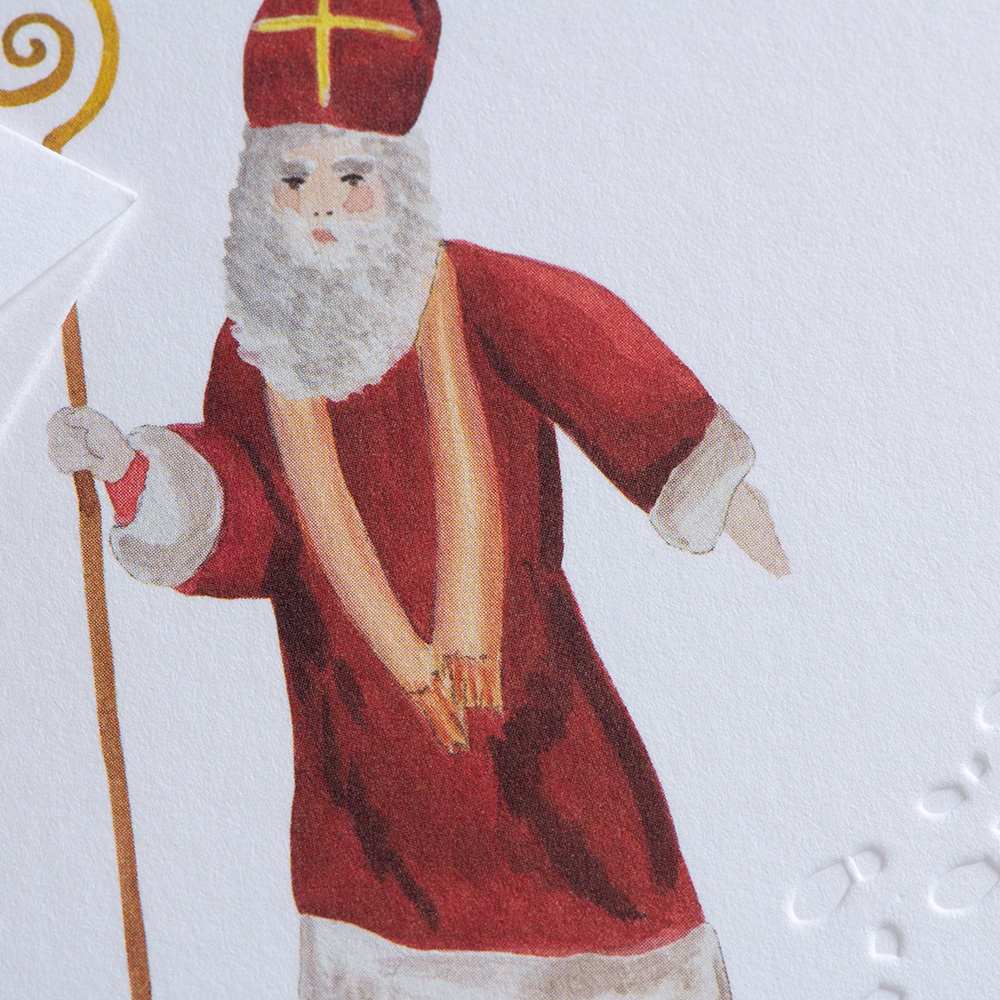 Winter card Traces in the snow - Santa Claus