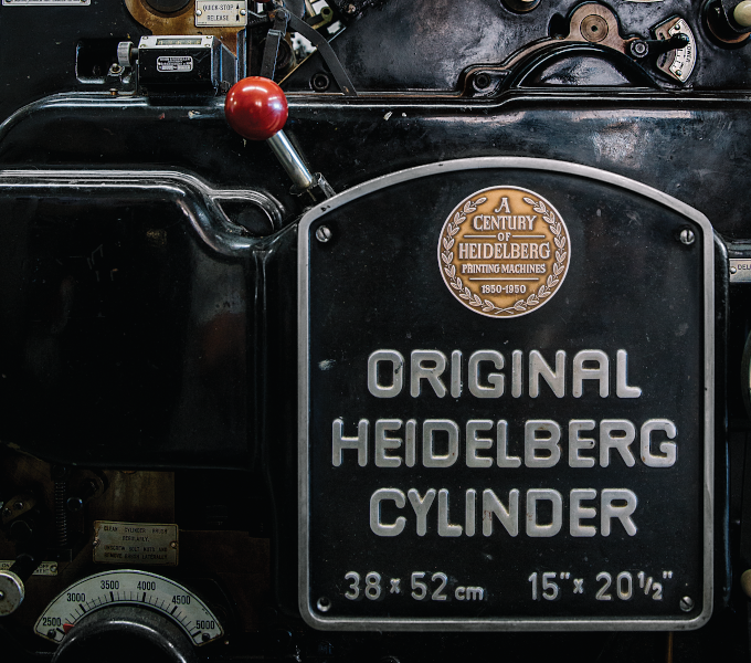 Letterpress Original Heidelberg Cylinder Typenschild